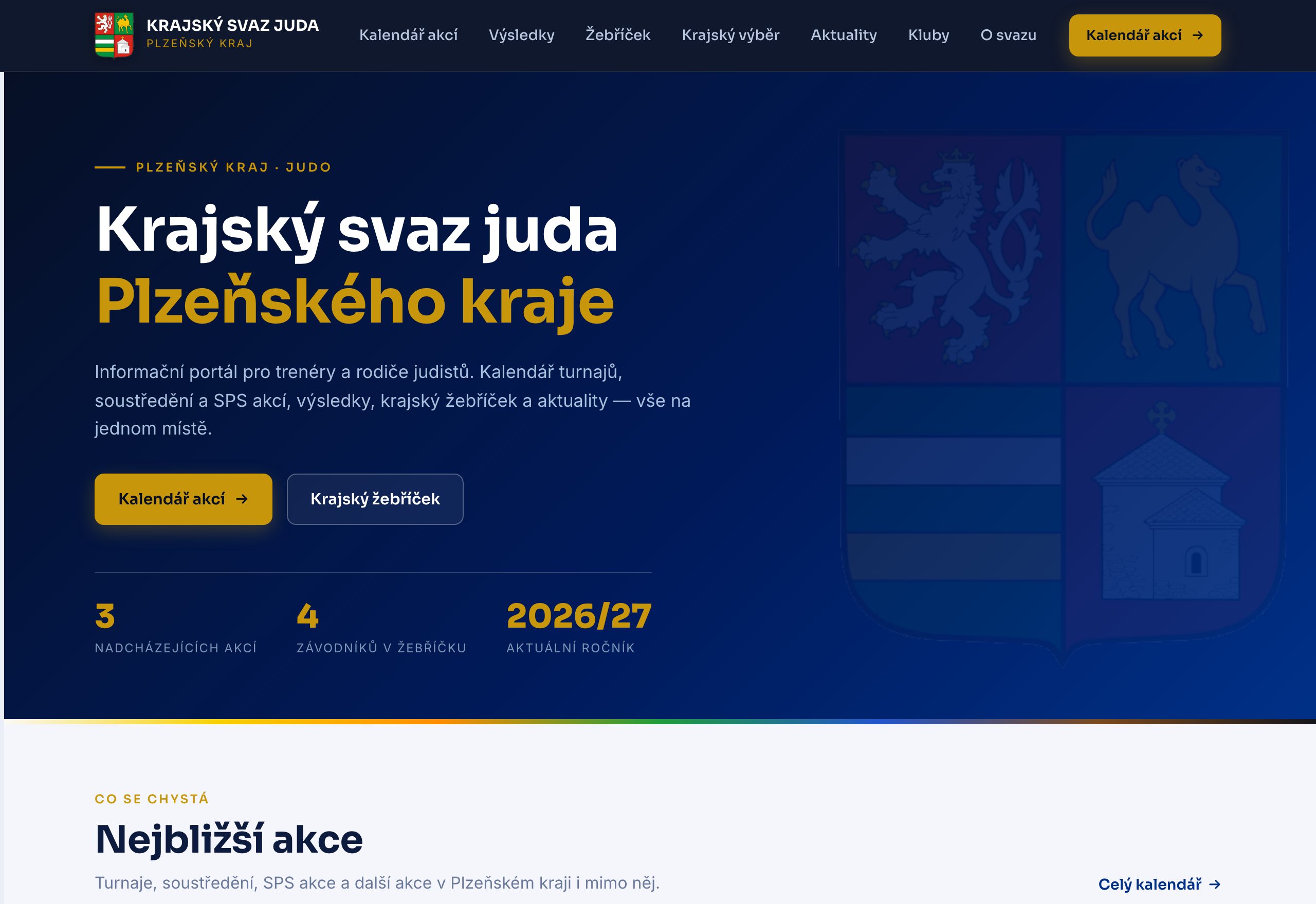 Náhled webu Krajský svaz juda Plzeňského kraje